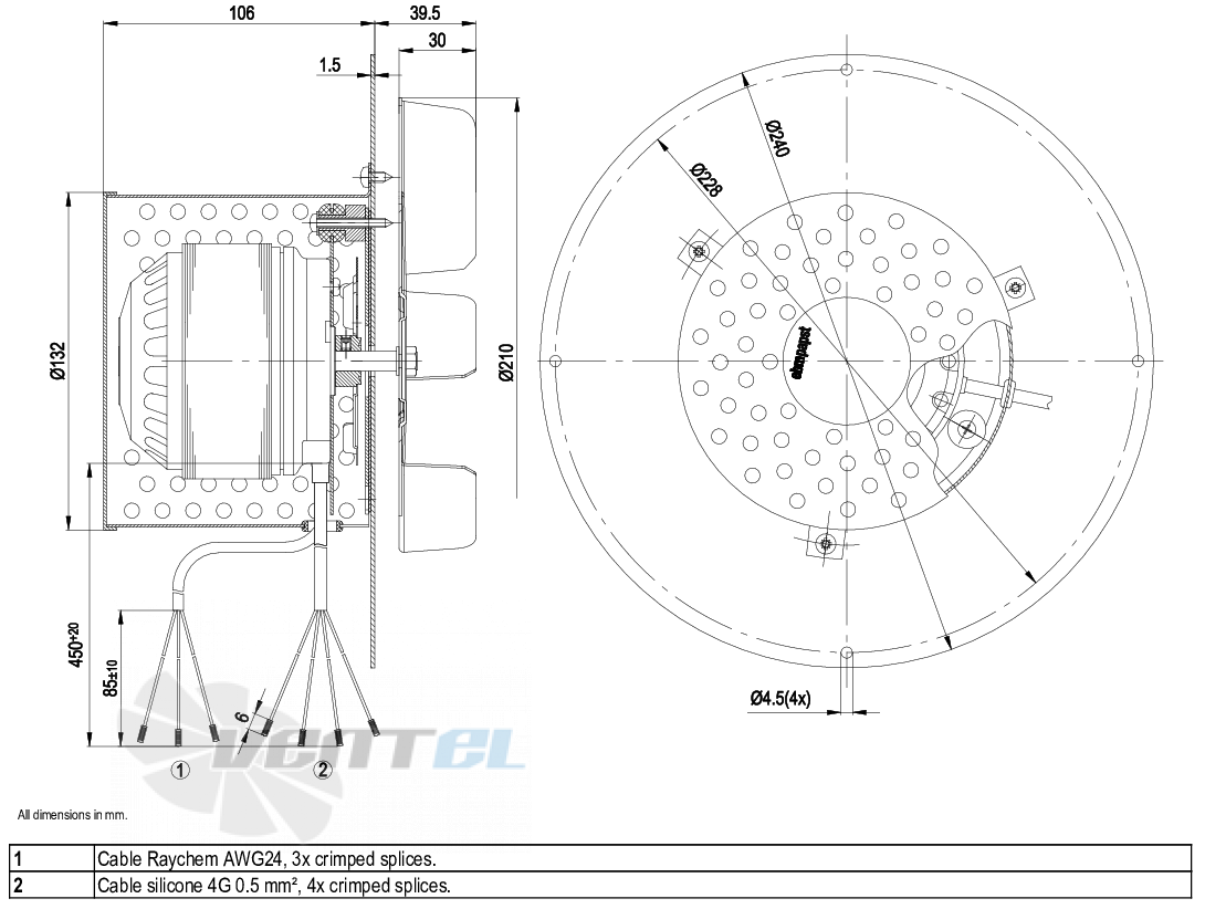 Ebmpapst R2E210-AA34-05 - описание, технические характеристики, графики