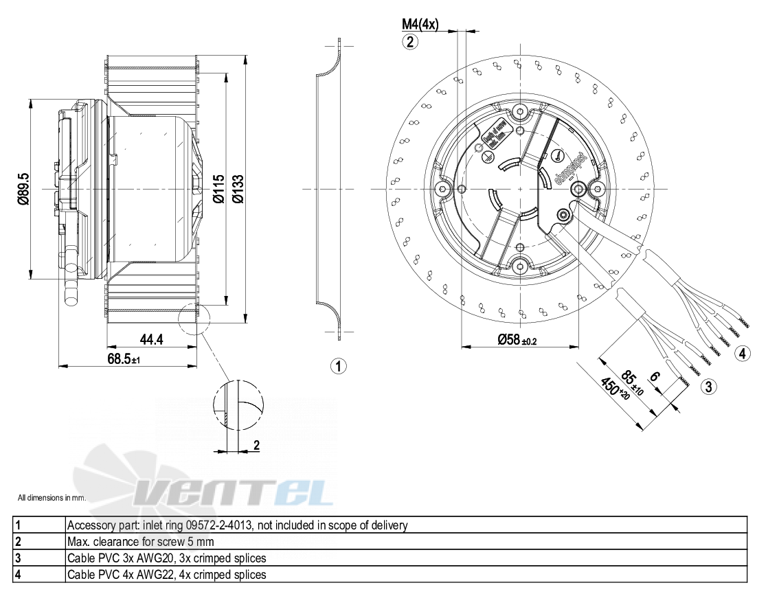 Ebmpapst R3G133-AK03-01 - описание, технические характеристики, графики