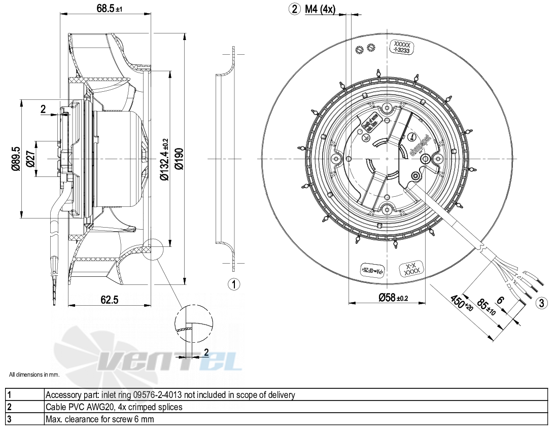 Ebmpapst R3G190-RB01-01 - описание, технические характеристики, графики