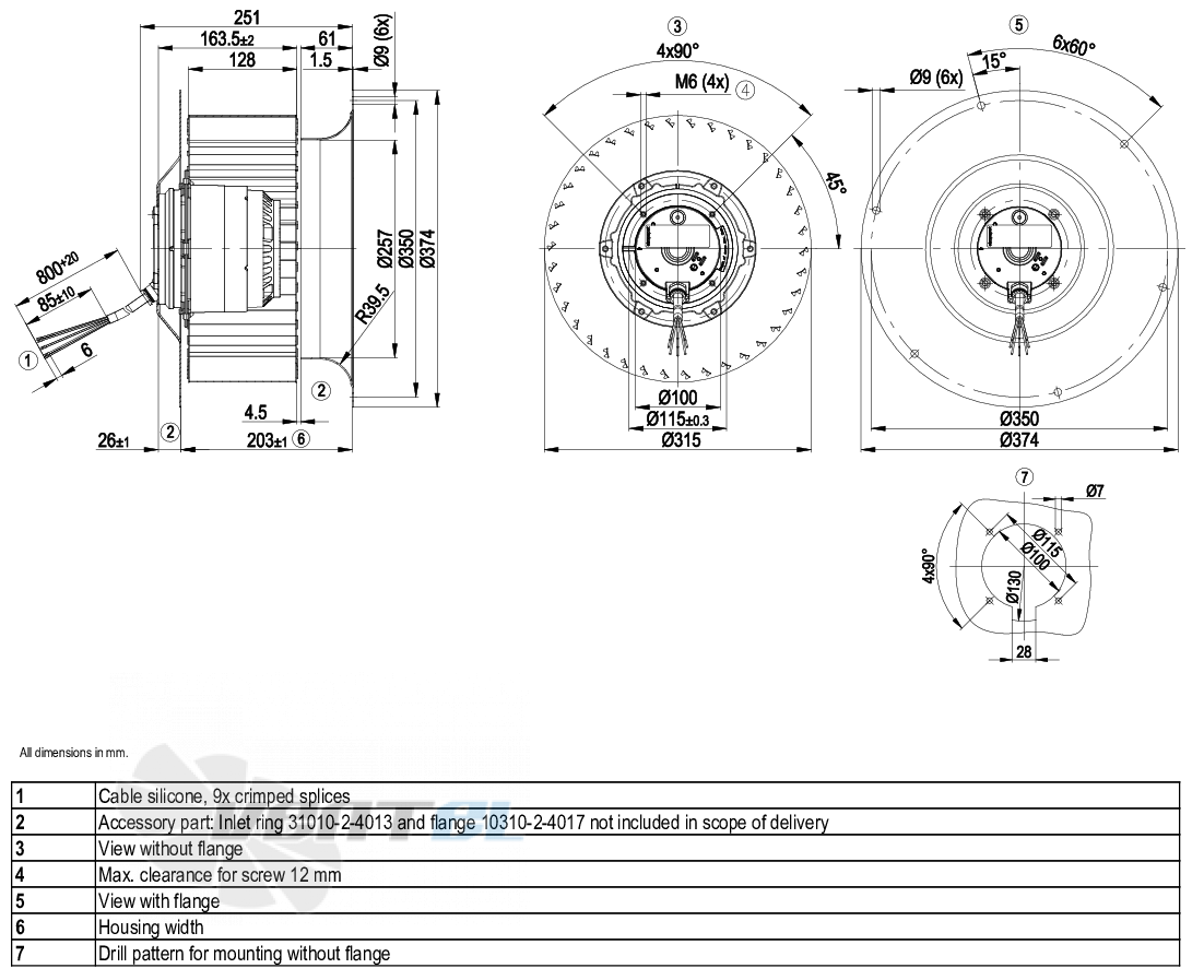 Ebmpapst R6D310-CG03-01 - описание, технические характеристики, графики