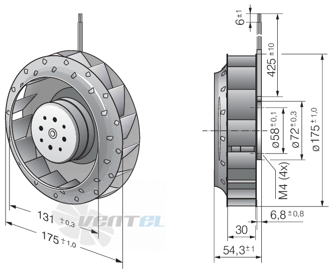 Ebmpapst REF175-3018-2TDP - описание, технические характеристики, графики