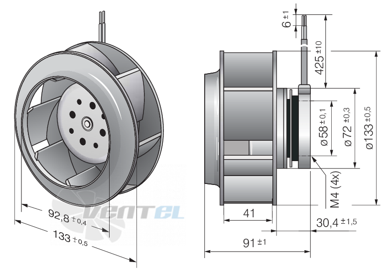 Ebmpapst RER133-41-14-2TDMP - описание, технические характеристики, графики