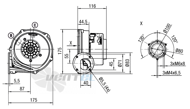 Ebmpapst RG128-1300-3612 - описание, технические характеристики, графики