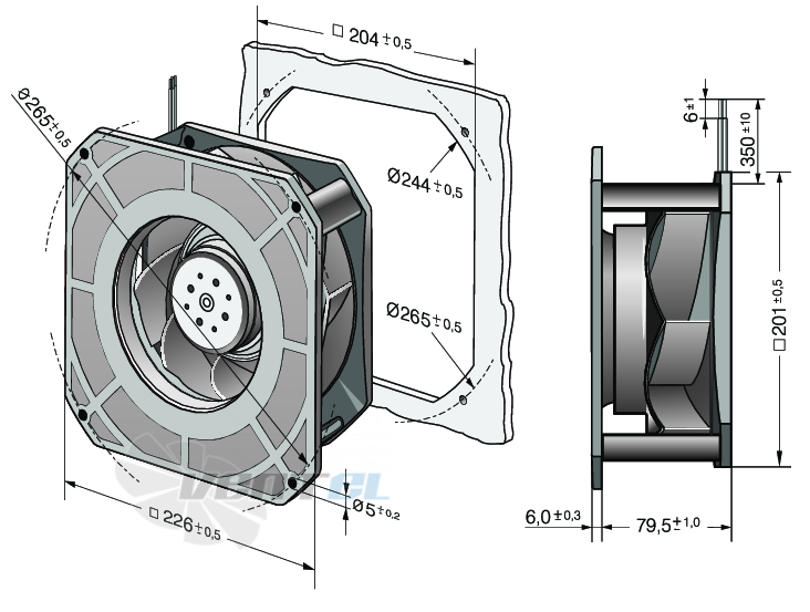 Ebmpapst RG190-39-14-2TDMO - описание, технические характеристики, графики