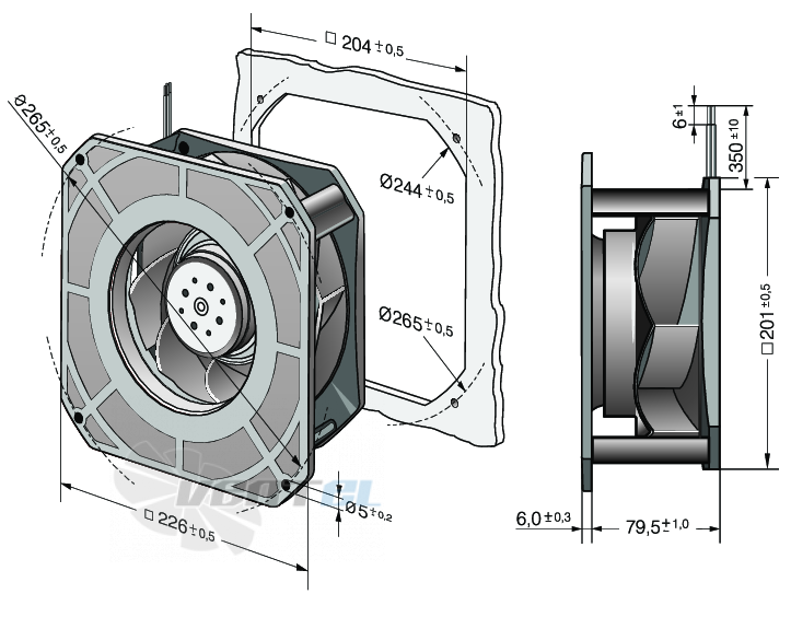 Ebmpapst RG190-39-18-2TDO - описание, технические характеристики, графики