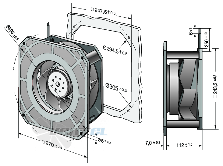 Ebmpapst RG225-55-18-2TDO - описание, технические характеристики, графики