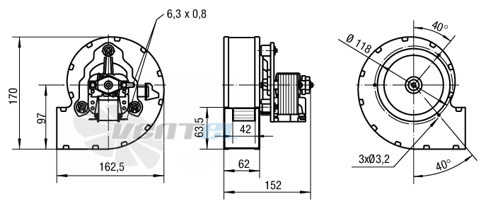 Ebmpapst RLA108-0042-3030LH - описание, технические характеристики, графики