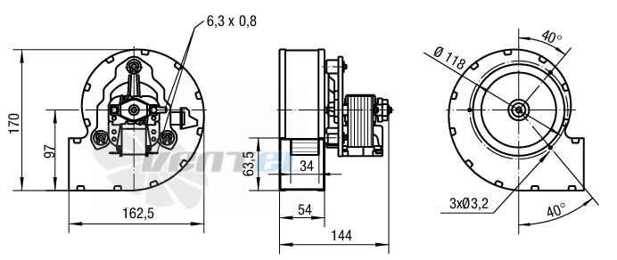 Ebmpapst RLA108-3400-3030LH - описание, технические характеристики, графики