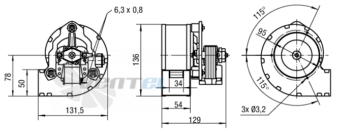 Ebmpapst RLD85-3400-3025LH - описание, технические характеристики, графики