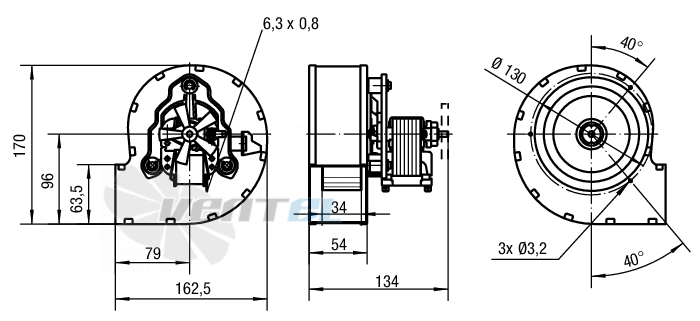 Ebmpapst RLE120-3400-3030LH - описание, технические характеристики, графики