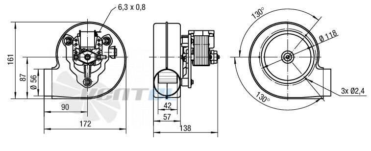 Ebmpapst RLG108-0042-3030LH - описание, технические характеристики, графики