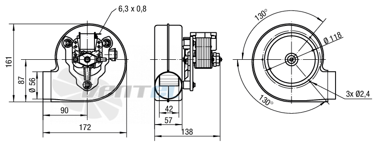 Ebmpapst RLG108-4200-3030LH - описание, технические характеристики, графики