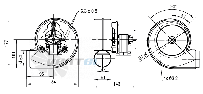 Ebmpapst RLH108-0042-3030LH - описание, технические характеристики, графики