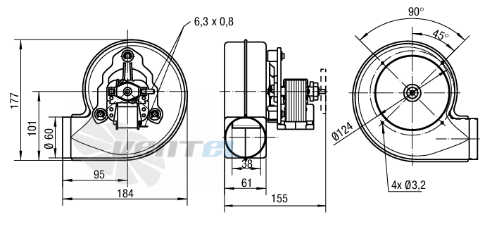 Ebmpapst RLH120-0038-3038LH - описание, технические характеристики, графики