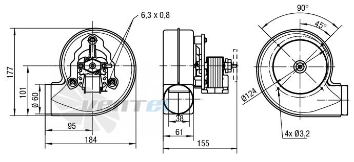 Ebmpapst RLH120-3800-3038LH - описание, технические характеристики, графики