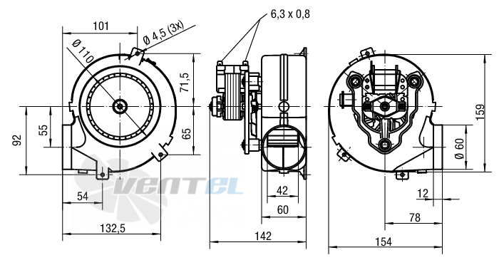 Ebmpapst RLK108-0042-3030LH - описание, технические характеристики, графики