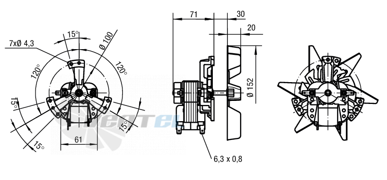 Ebmpapst RRL152-3030LH - описание, технические характеристики, графики