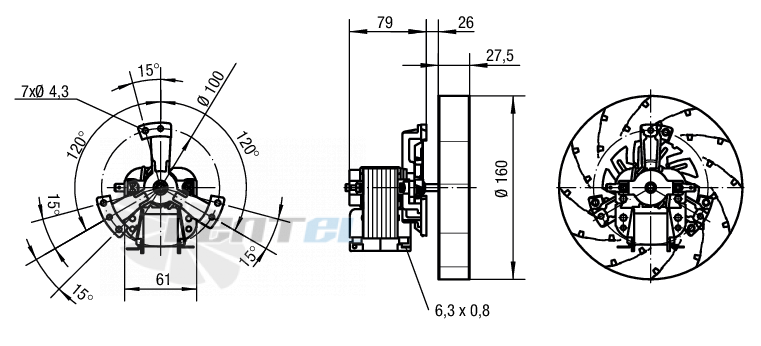 Ebmpapst RRL160-3038LH - описание, технические характеристики, графики