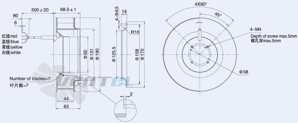 Weiguang DC092-16C3G01-B190-44P1-01 - описание, технические характеристики, графики