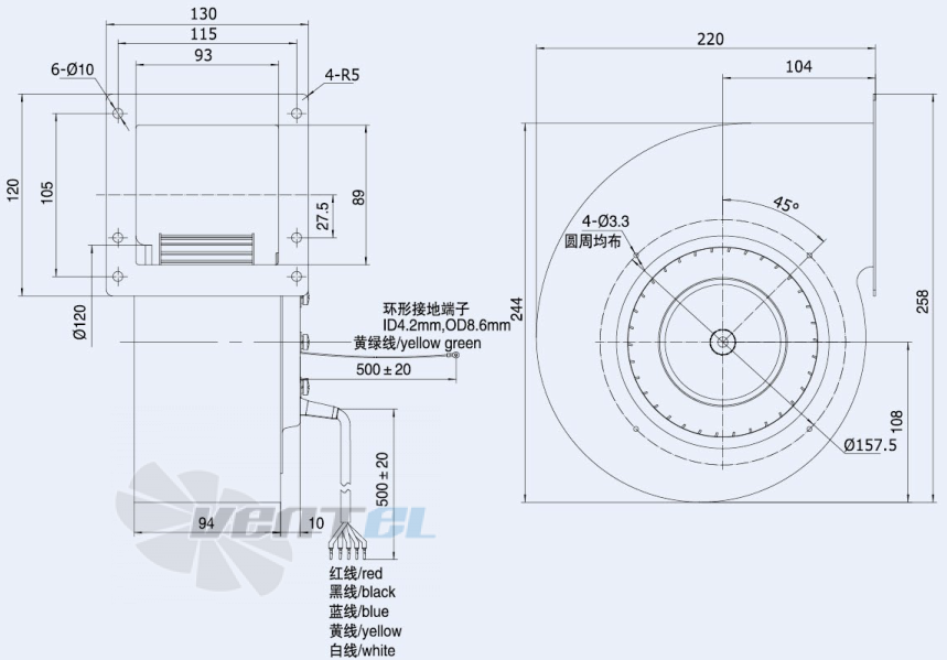 Weiguang DC092-25H3G01-FG140-60S1-01 - описание, технические характеристики, графики