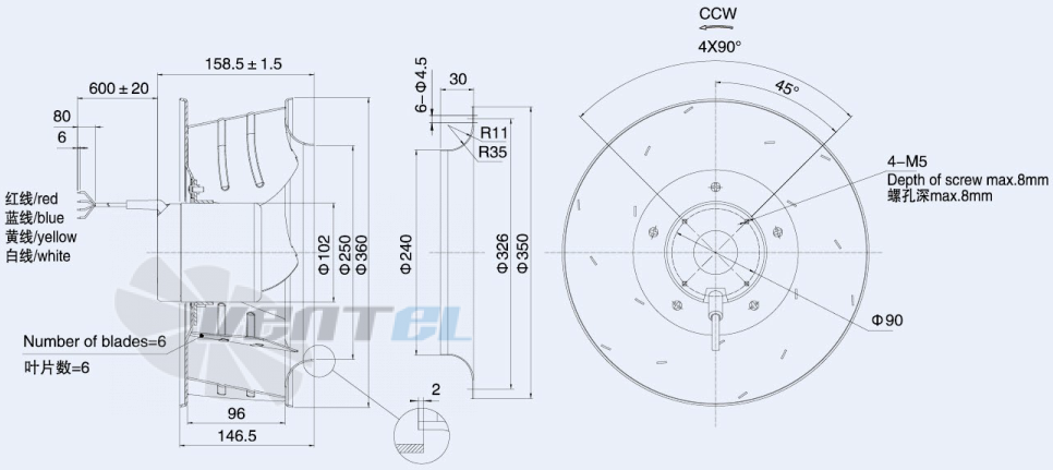 Weiguang DC102-50C3G01-B355-96A1-01 - описание, технические характеристики, графики