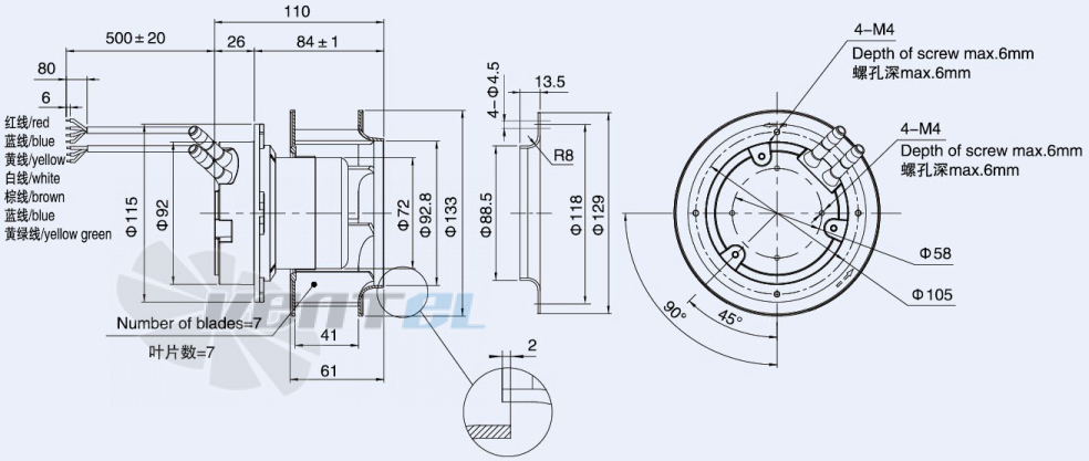 Weiguang EC072-25E3G01-B133-41P1-01 - описание, технические характеристики, графики