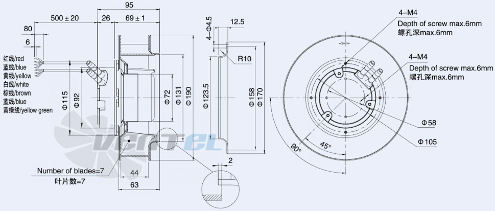 Weiguang EC072-25E3G01-B190-44P1-01 - описание, технические характеристики, графики