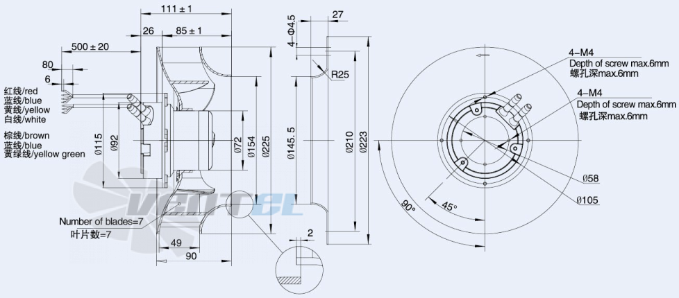 Weiguang EC072-25E3G01-B225-49P1-01 - описание, технические характеристики, графики