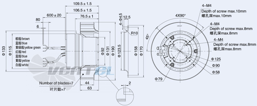 Weiguang EC092-25E3G01-B190-44P1-01 - описание, технические характеристики, графики