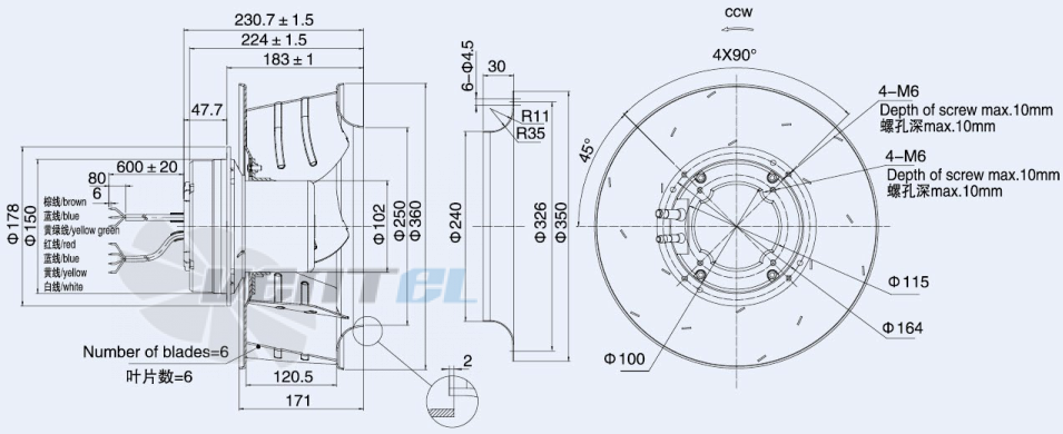 Weiguang EC102-50E3G01-B355-120A1-01 - описание, технические характеристики, графики