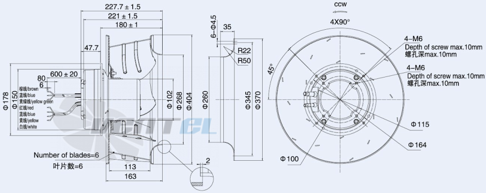 Weiguang EC102-50E3G01-B400-113A1-01 - описание, технические характеристики, графики