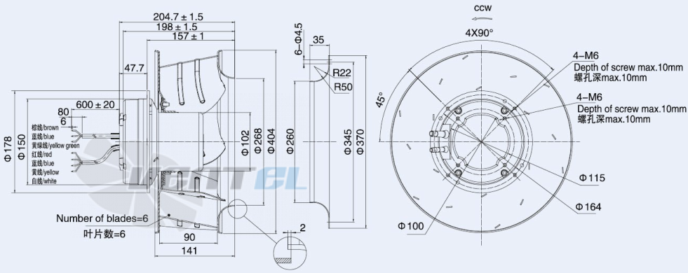 Weiguang EC102-50F3G01-B400-90A1-01 - описание, технические характеристики, графики