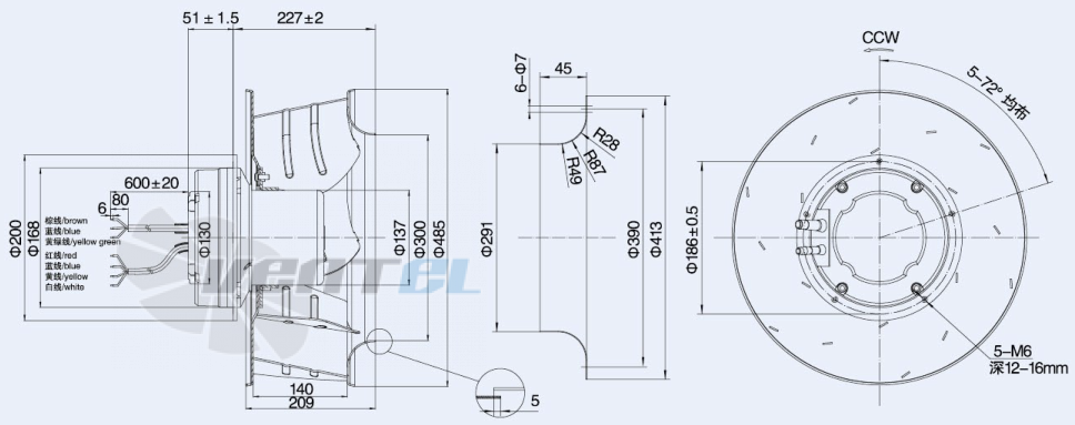 Weiguang EC137-60E3G01-B450-140A1-01 - описание, технические характеристики, графики