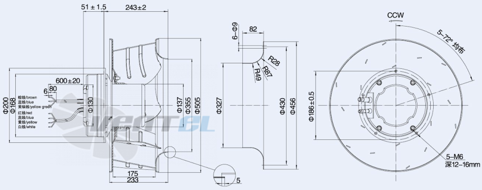 Weiguang EC137-60E3G01-B500-175A1-01 - описание, технические характеристики, графики