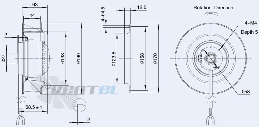 Weiguang LXFB2E190-44-P92-15 - описание, технические характеристики, графики