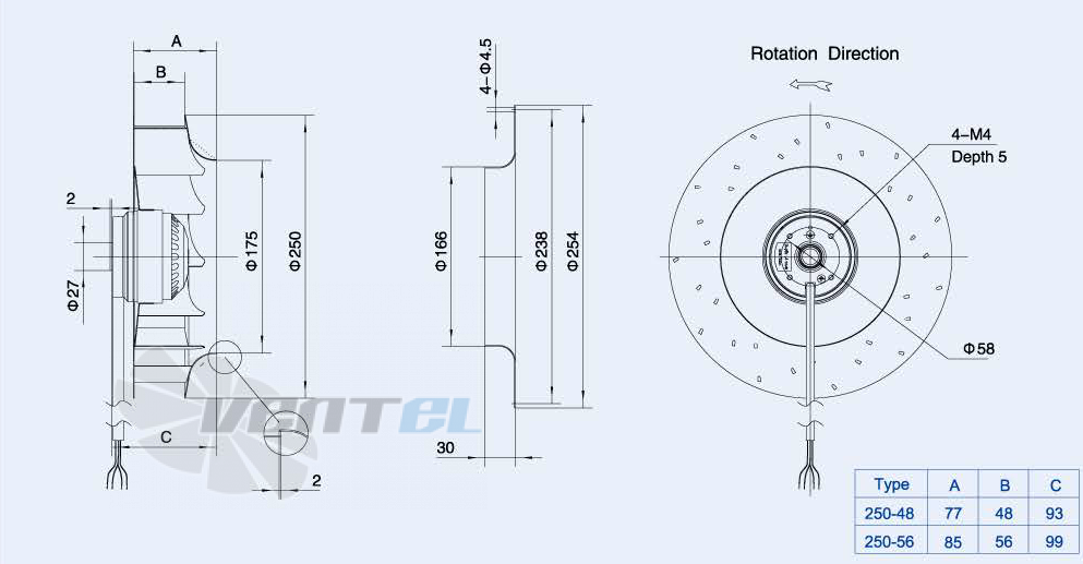 Weiguang LXFB2E250-48-M92-35 - описание, технические характеристики, графики