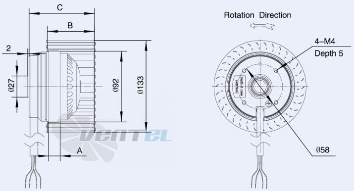 Weiguang LXFF2E133-50-M92-25 220V - описание, технические характеристики, графики