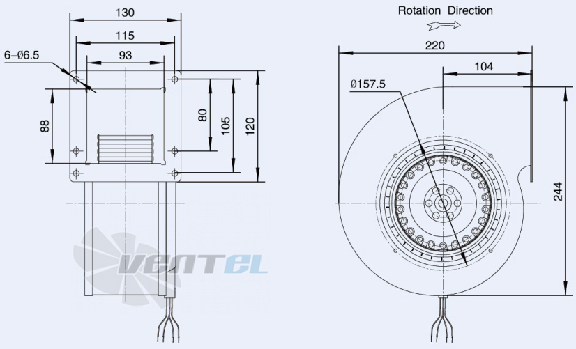Weiguang LXFFG2E160-60-M92-35 220V - описание, технические характеристики, графики