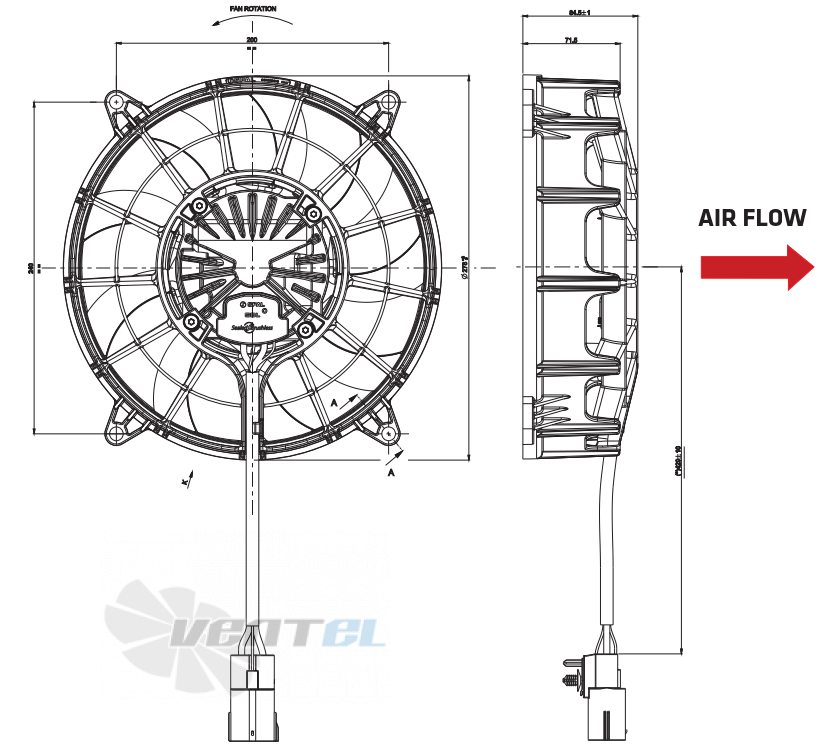 Spal (Италия) VA109-ABL321P/N-109A/SH - описание, технические характеристики, графики