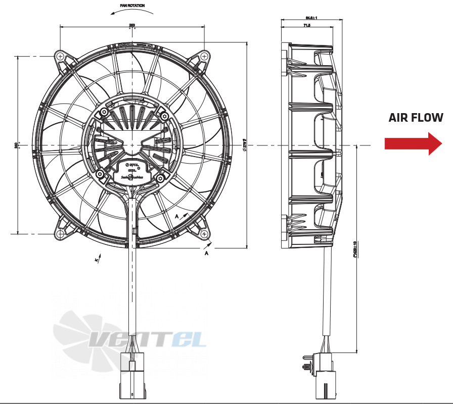 Spal (Италия) VA109-BBL330P/N-109A/SH - описание, технические характеристики, графики