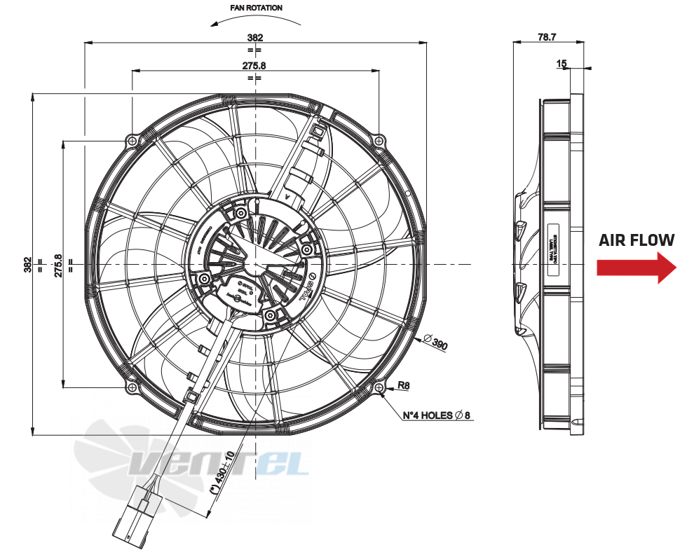 Spal (Италия) VA116-ABL324P-105A - описание, технические характеристики, графики