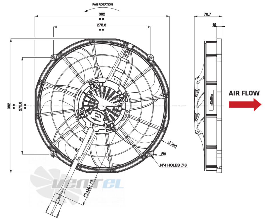 Spal (Италия) VA116-ABL505P-105A - описание, технические характеристики, графики