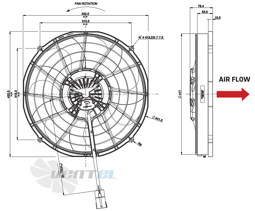 Spal (Италия) VA97-ABL322P/N-103A - описание, технические характеристики, графики