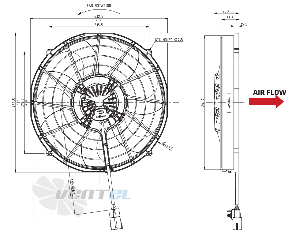 Spal (Италия) VA97-BBL339P/N-103A - описание, технические характеристики, графики