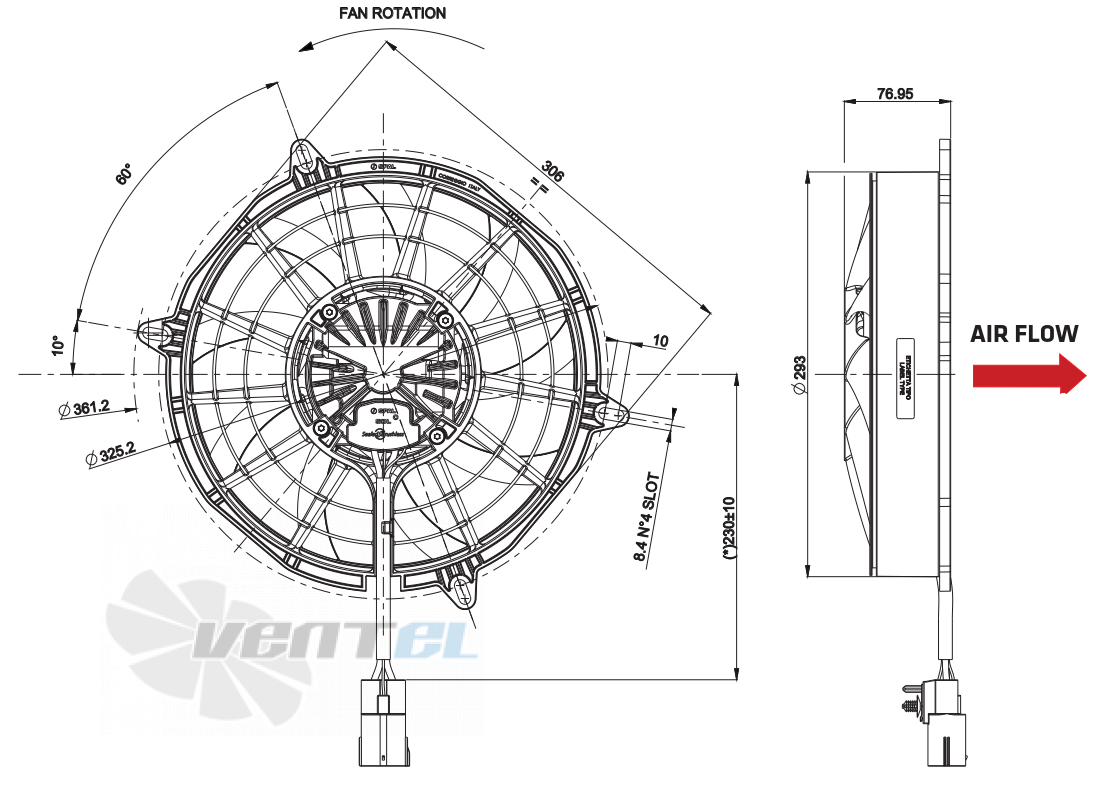 Spal (Италия) VA99-BBL324P/N-101A/SH - описание, технические характеристики, графики