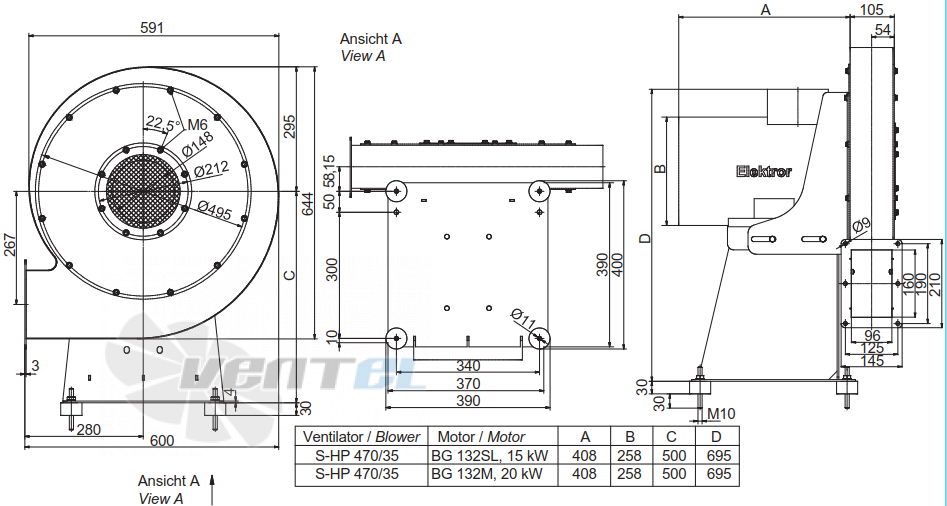 Elektror S-HP 470/35 15.0 КВТ - описание, технические характеристики, графики