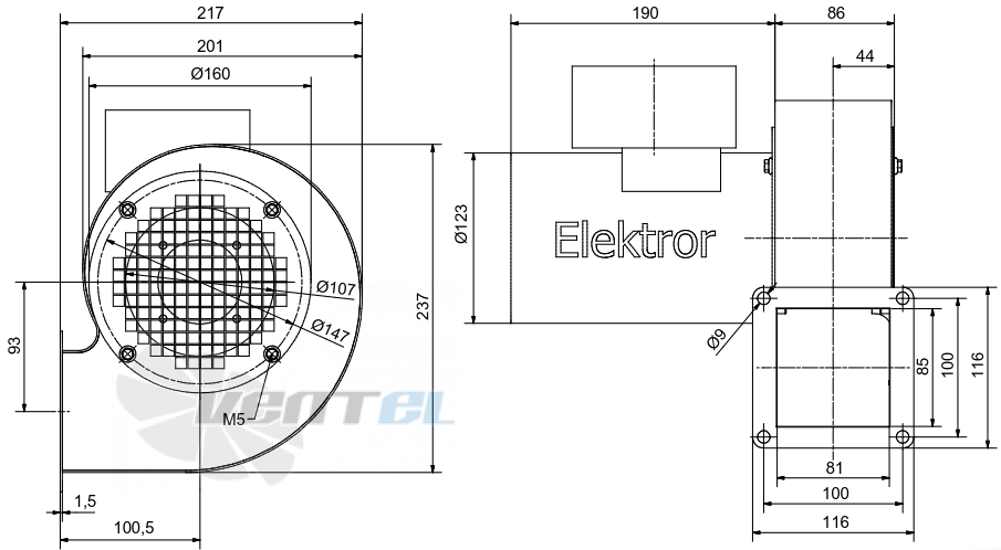 Elektror S-LP 133/62 0.18 КВТ - описание, технические характеристики, графики