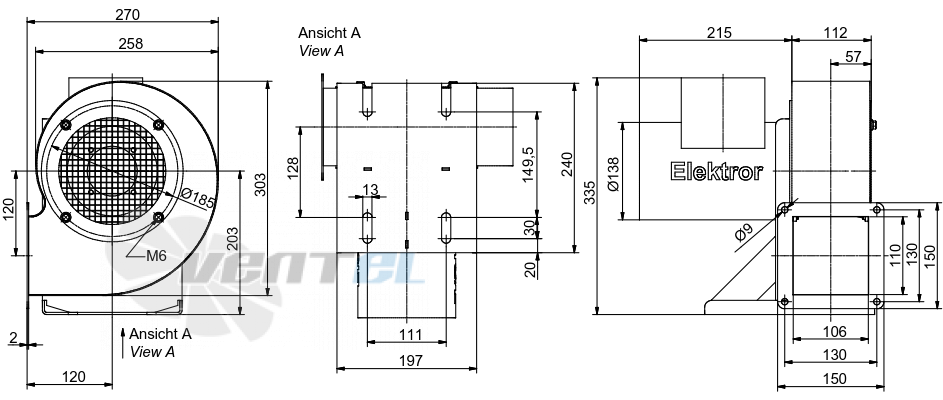 Elektror S-LP 160/62 0.55 КВТ - описание, технические характеристики, графики