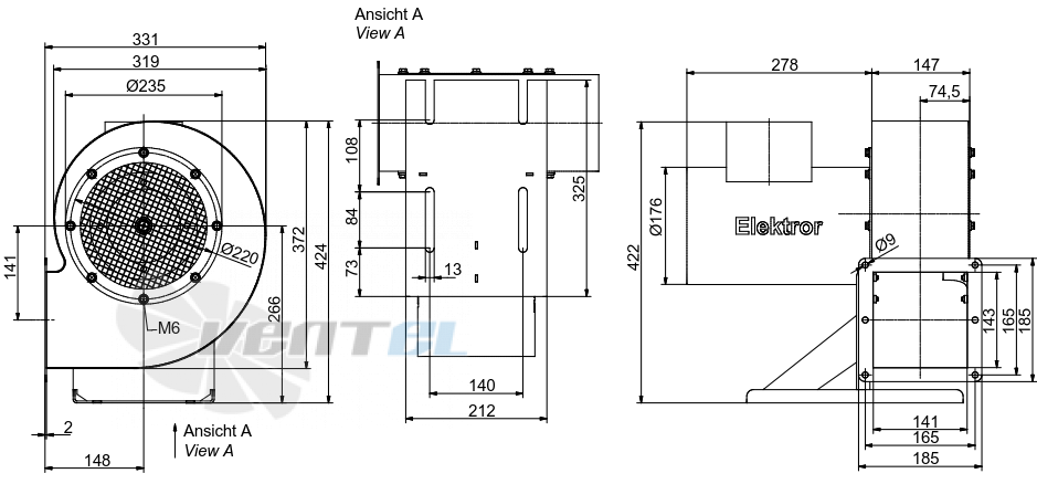 Elektror S-LP 200/92 2.2 КВТ - описание, технические характеристики, графики