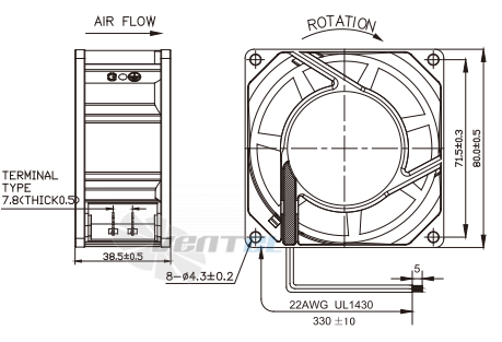 Jamicon JAMICON RA0838H1-1N - описание, технические характеристики, графики